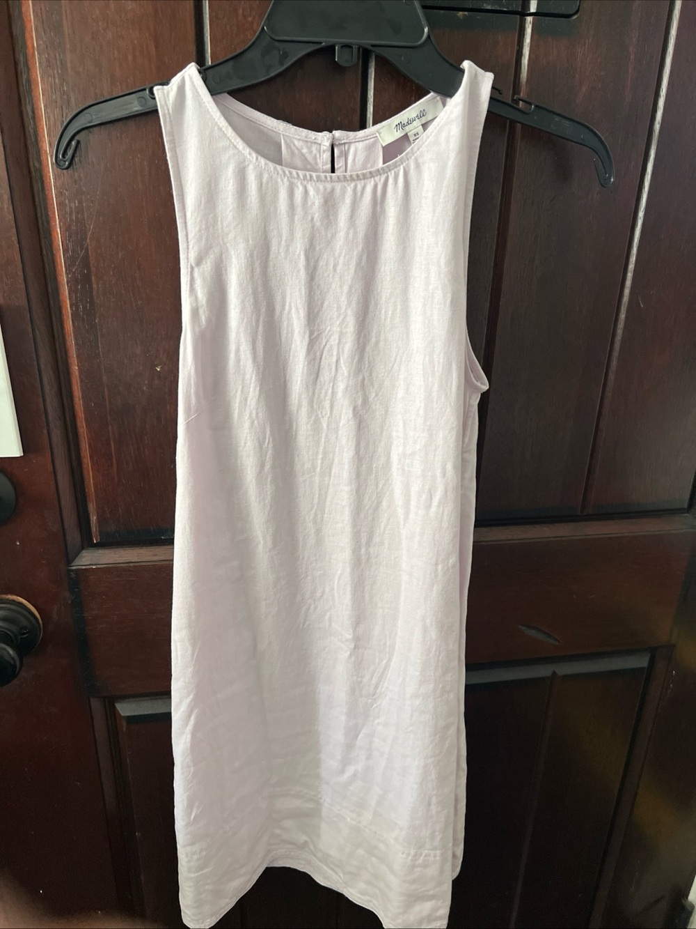 Madewell linen Sleeveless Shift mini dress Pale Lavender